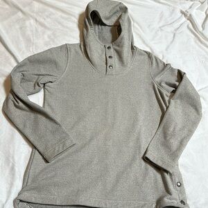 The North Face Gray Cowl Neck Side Button Pullover Hoodie Size Small Women's